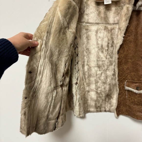 Cripple Creek Faux Fur Coat Womens Large Y2K Penny Lane Jacket Coastal Cowgirl - Picture 9 of 13